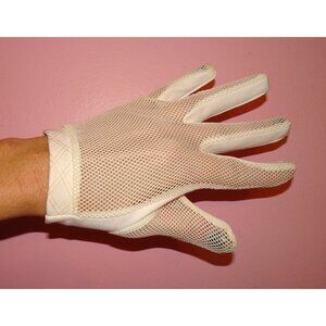 Vintage White Fishnet Formal Gloves S pinup retro rockabilly 1950s dress gloves